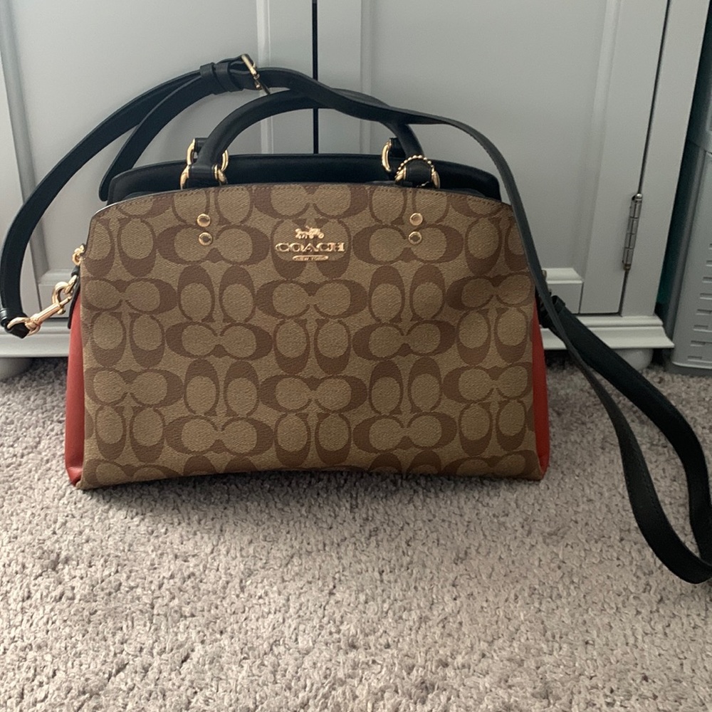 Coach Lillie Carryall in Khaki Colorblock